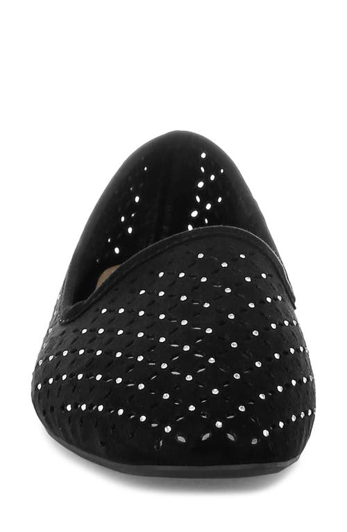 London Rag Gordon Perforated Ballerinas In Black