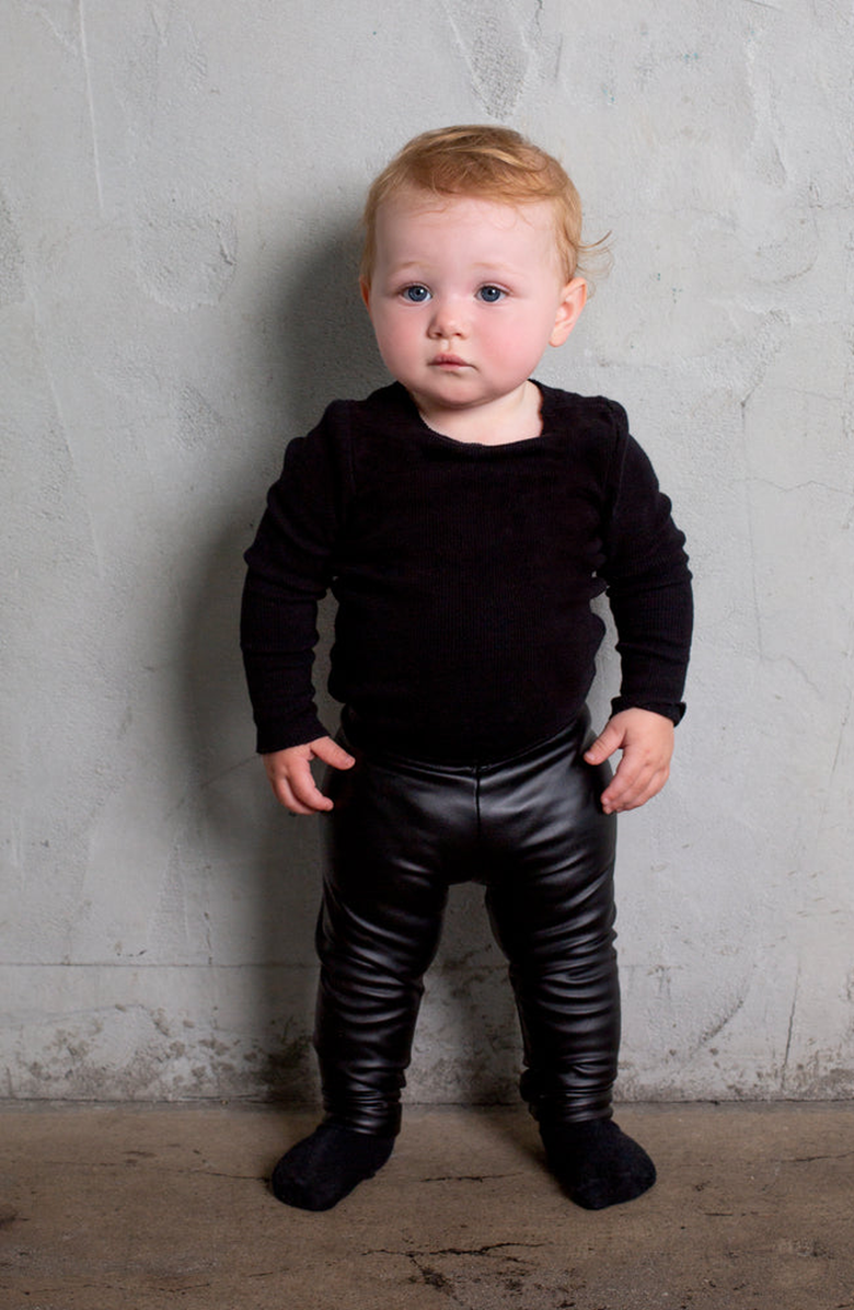 NoggiWear Faux Leather Leggings, Alternate, color, Black