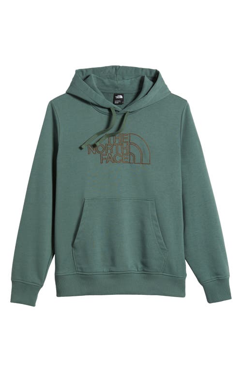 The North Face Logo-embroidered Hoodie In Duck Green/latte