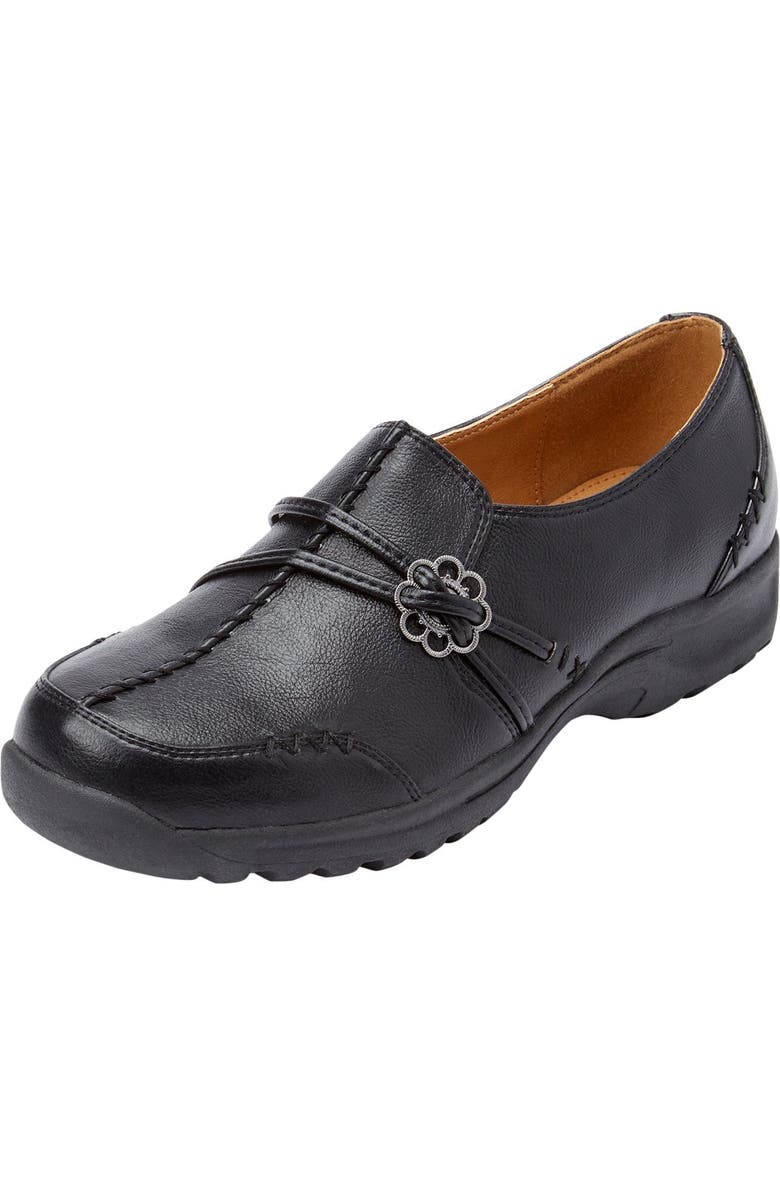 Comfortview The Natalia Slip-On Flat, Main, color, Black