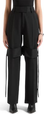 Manière De Voir Isabelle Tailored Belted Strap Detail Trousers