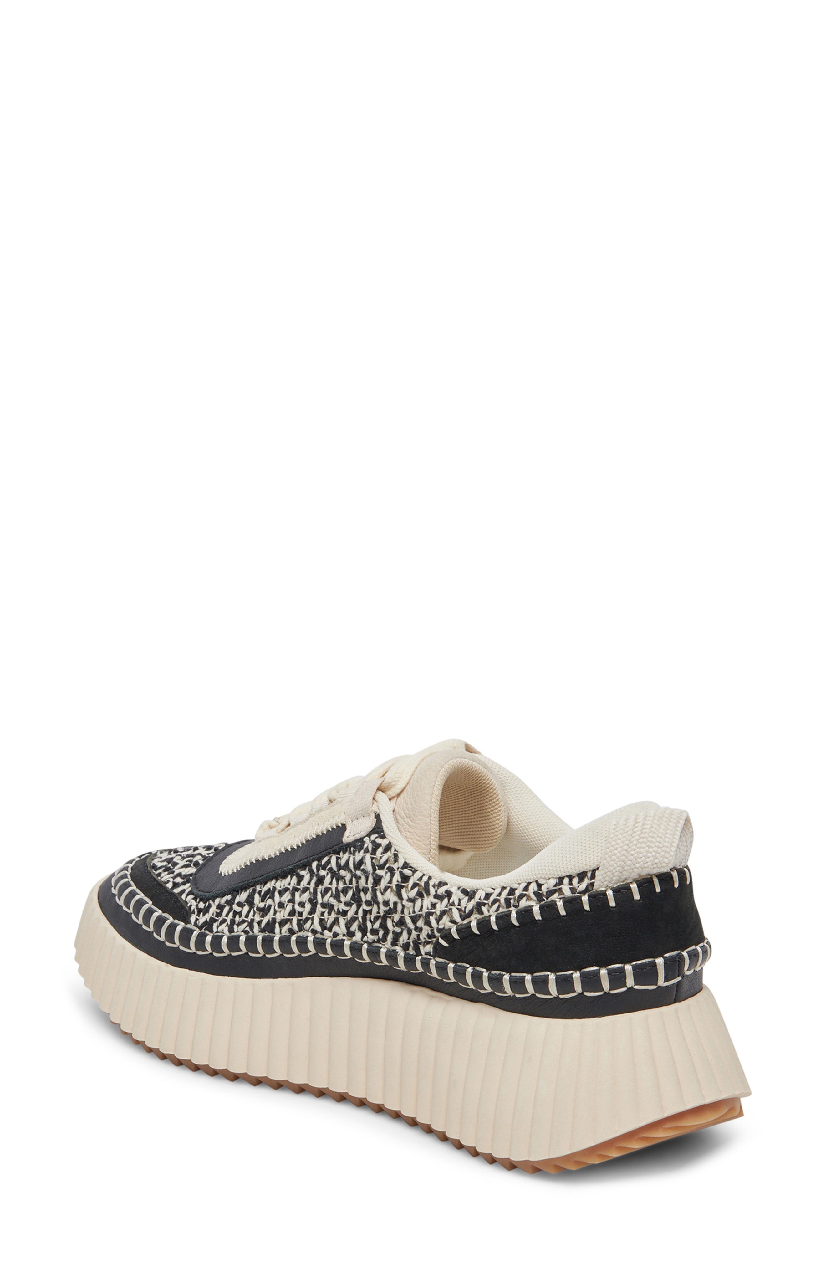 Dolen Platform Sneaker, Alternate, color, WHITE/ BLACK WOVEN