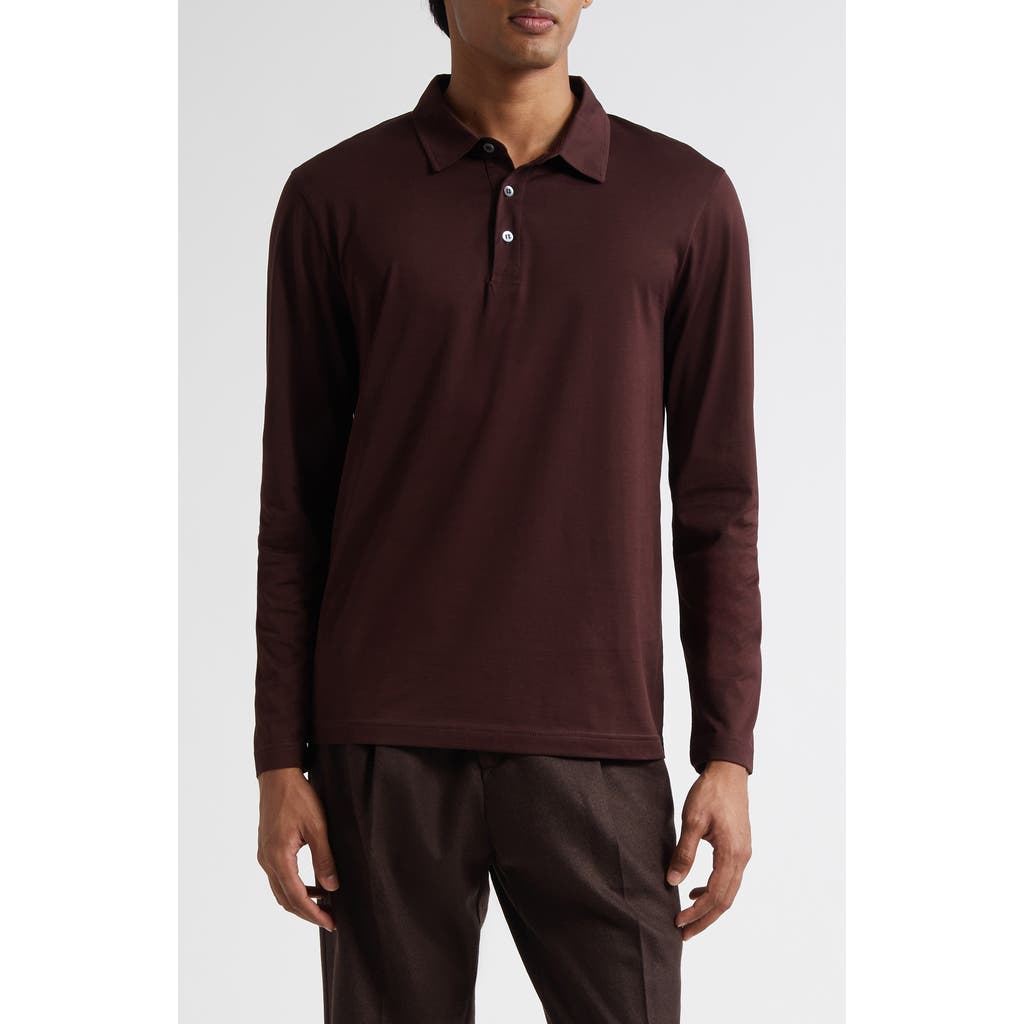Sunspel Lambswool Polo Sweater In Red