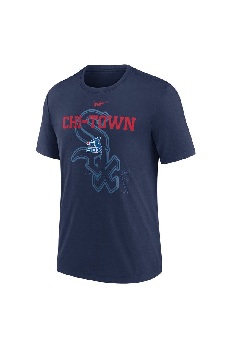 Men's Nike  Navy Chicago White Sox Rewind Retro Tri-Blend T-Shirt, Alternate, color, Navy