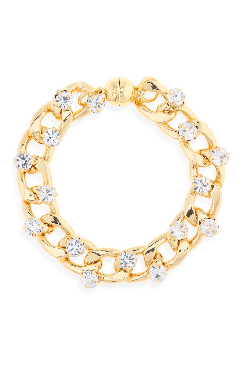 Galaxy Cubic Zirconia Curb Chain Bracelet, Main, color, GOLD