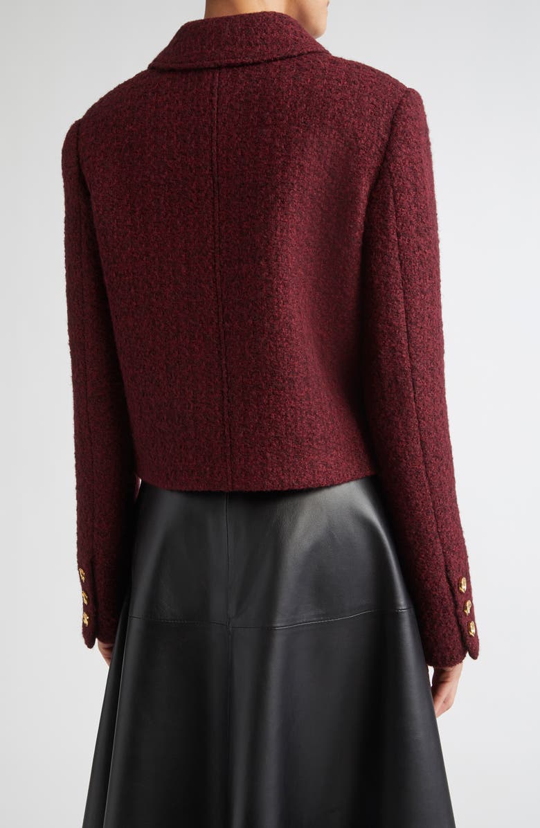 Altuzarra Astley Tweed Crop Jacket, Alternate, color, Grenache