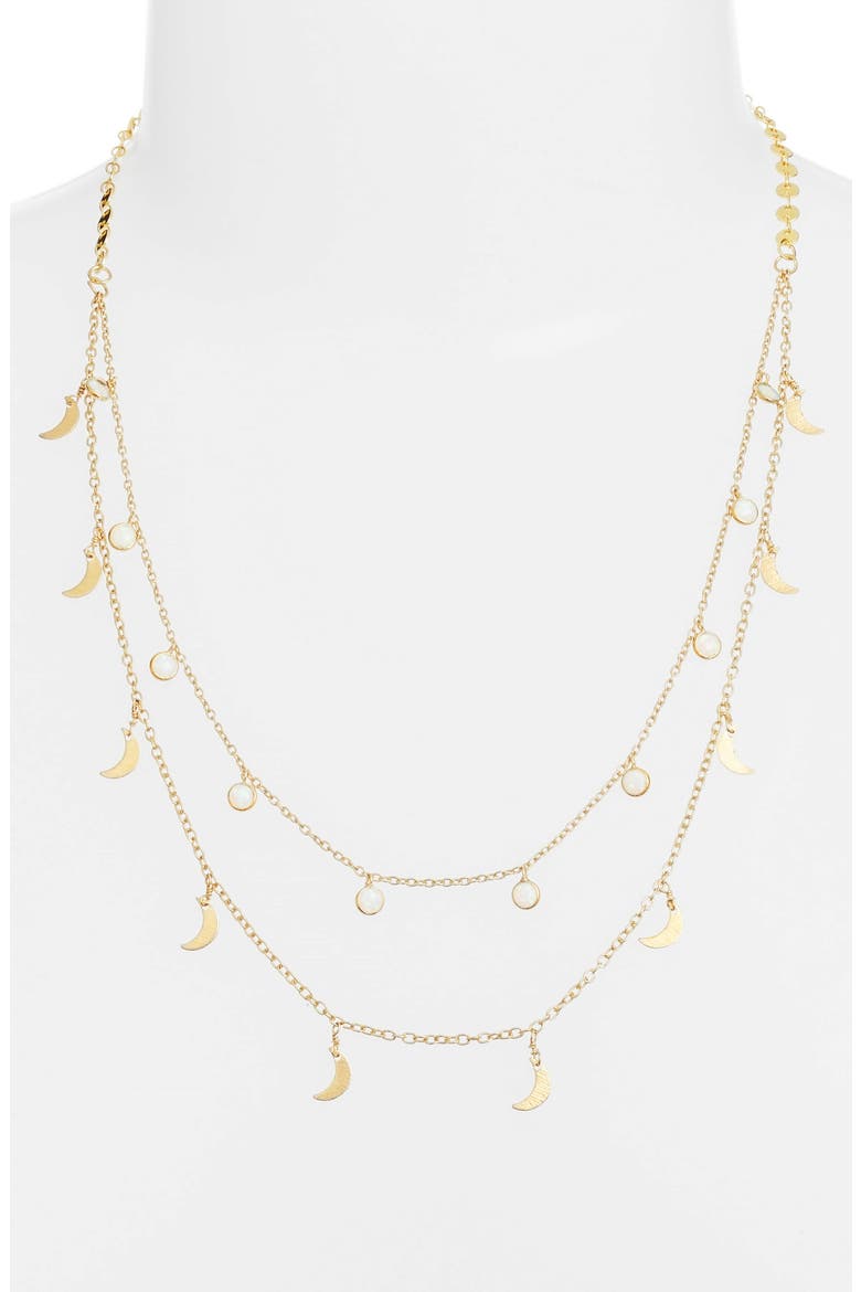 Stellar Double Strand Necklace, Alternate, color, GOLD/ OPAL