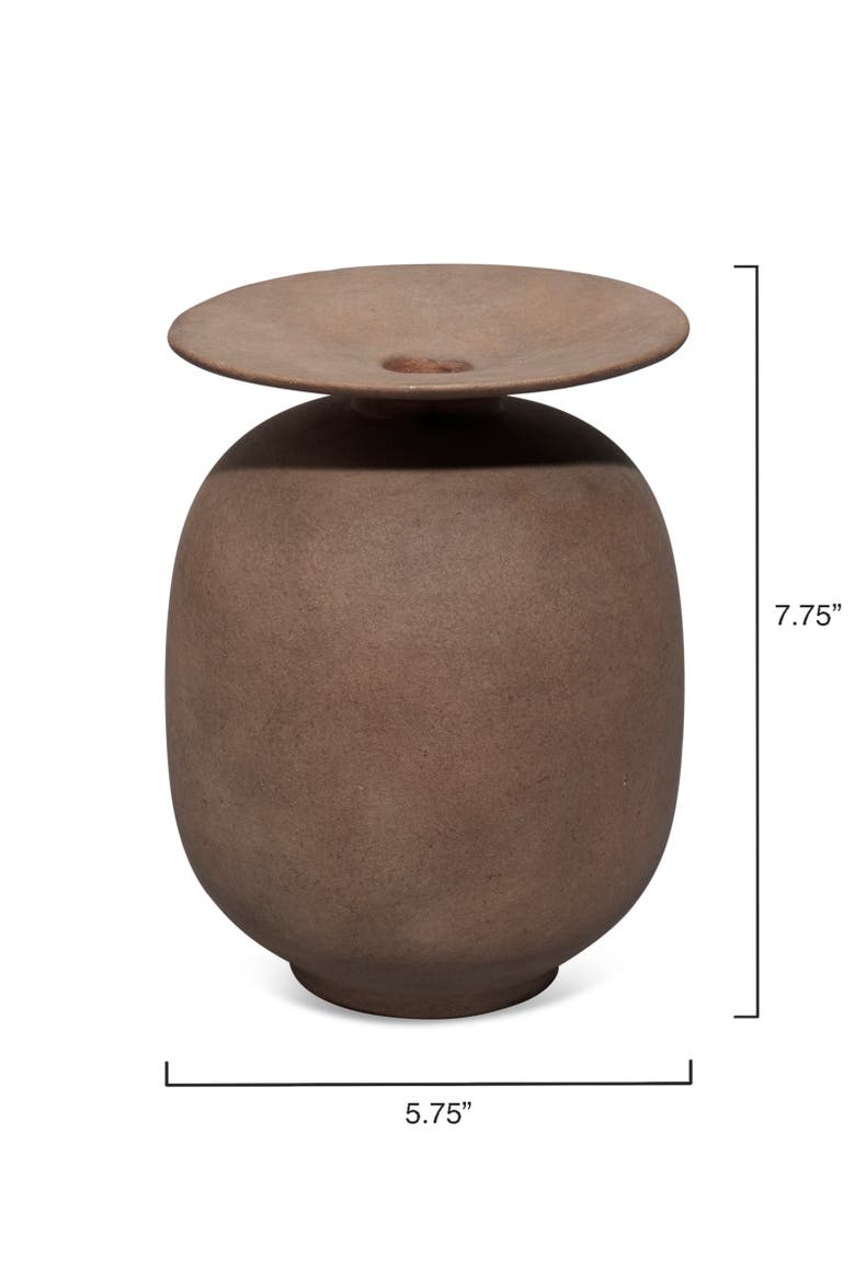 Highland Decorative Ceramic Vase, Alternate, color, Brown