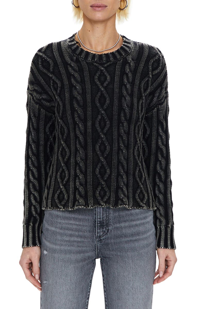 Pistola Eva Rib Knit Frayed Edge Cotton Sweater, Main, color, 