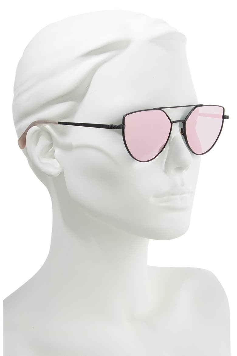 Stevie2 55mm Aviator Sunglasses, Alternate, color, MATTE BLACK