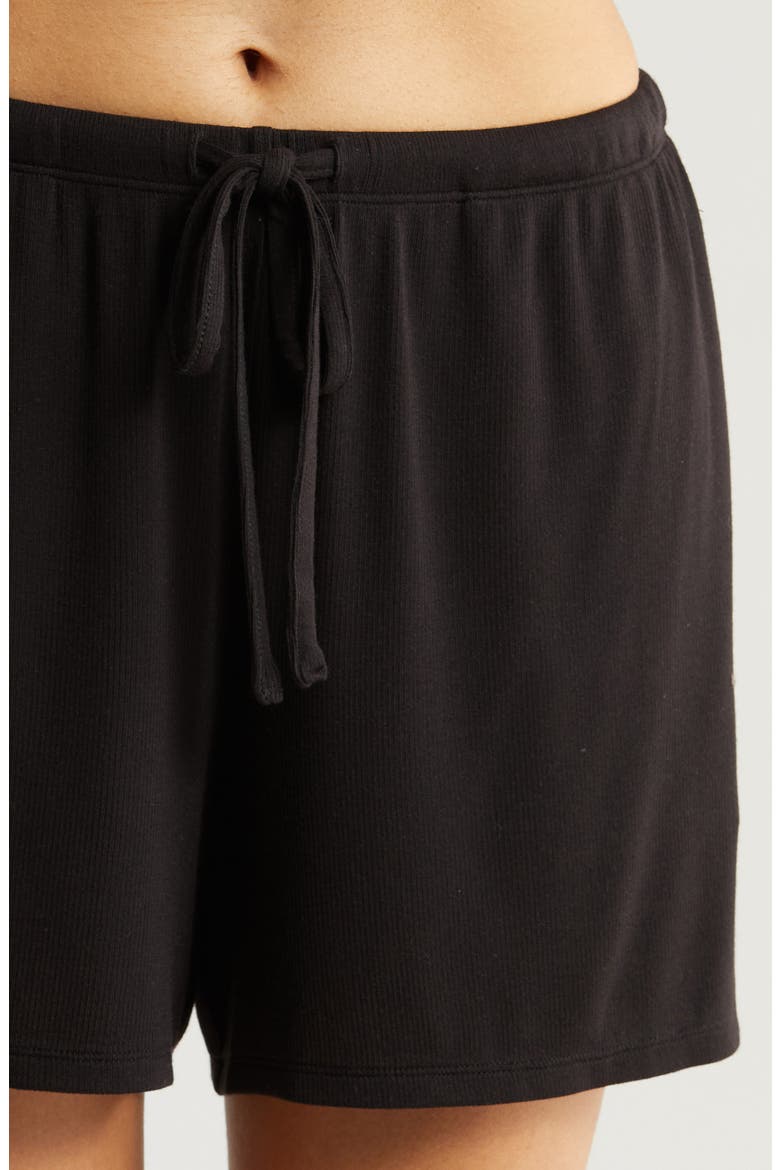 Moonlight Eco Easy Rib Short Pajamas, Alternate, color, BLACK