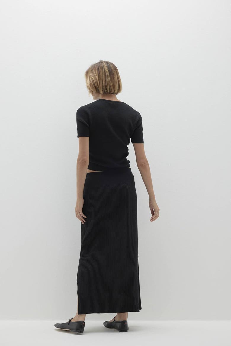 Aubrie Midi Skirt, Alternate, color, Black
