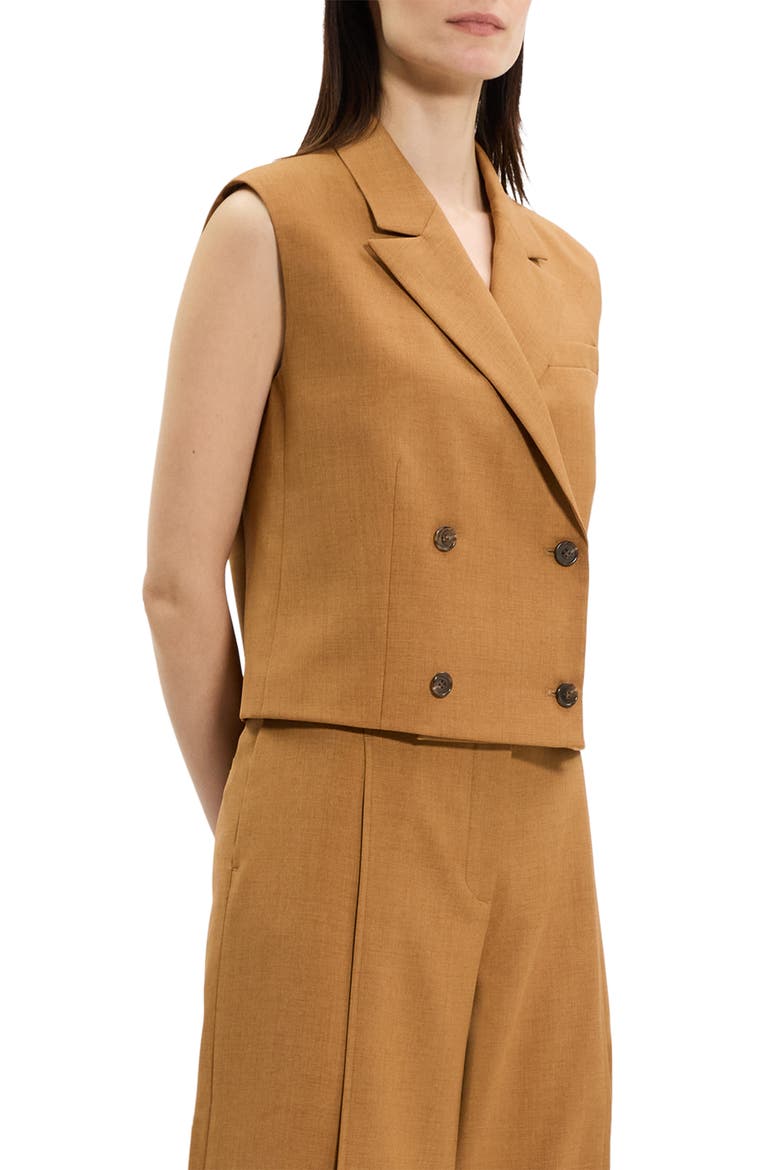 Double Breasted Crop Vest, Alternate, color, COPPER