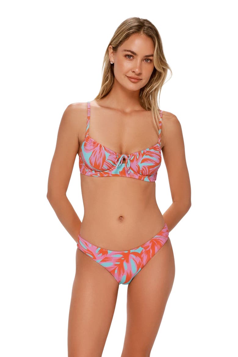 Chloe Bikini Swim Bottoms, Main, color, PALM DAZE RIB