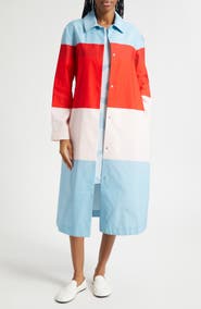Marimekko Luomus Hennika Colorblock Long Sleeve Cotton Coat Dress