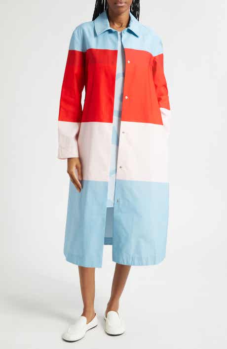 Luomus Hennika Colorblock Long Sleeve Cotton Coat Dress