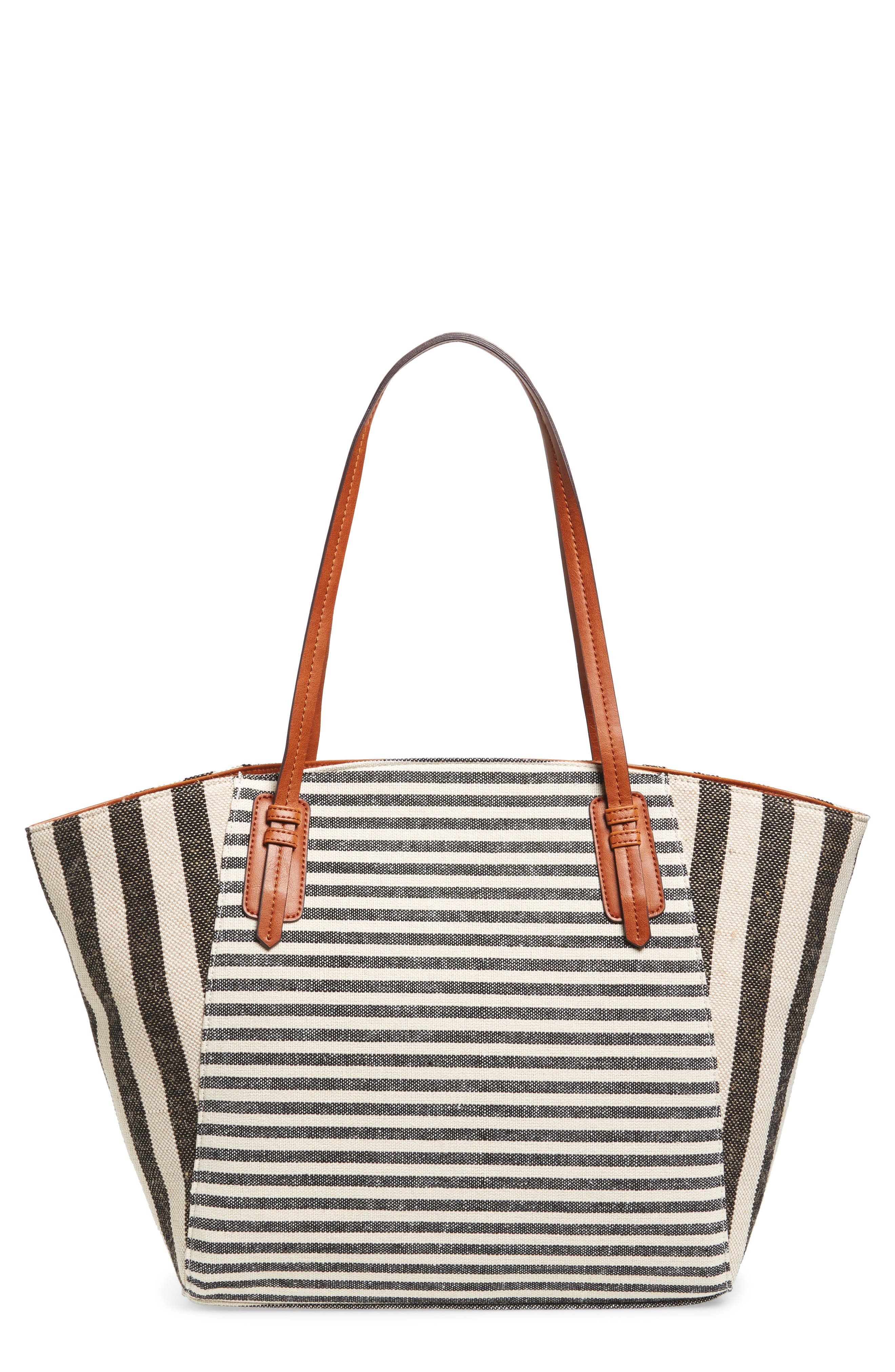 Rooney Trapeze Tote, Main, color, BLACK/ WHITE