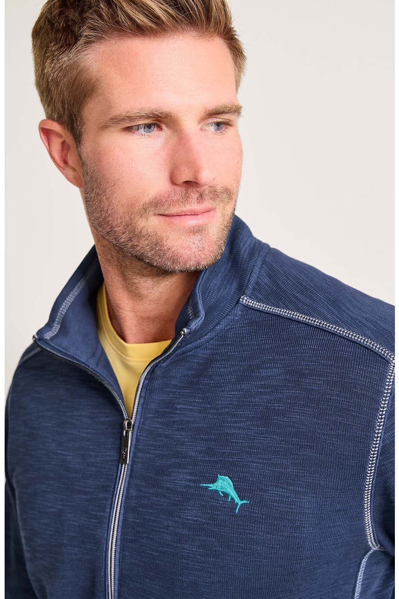 Tobago Bay Slub Rib Zip Front Jacket, Alternate, color, ISLAND NAV