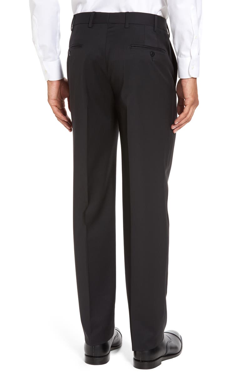 Zanella Devon Flat Front Classic Fit Solid Wool Serge Dress Pants, Alternate, color,