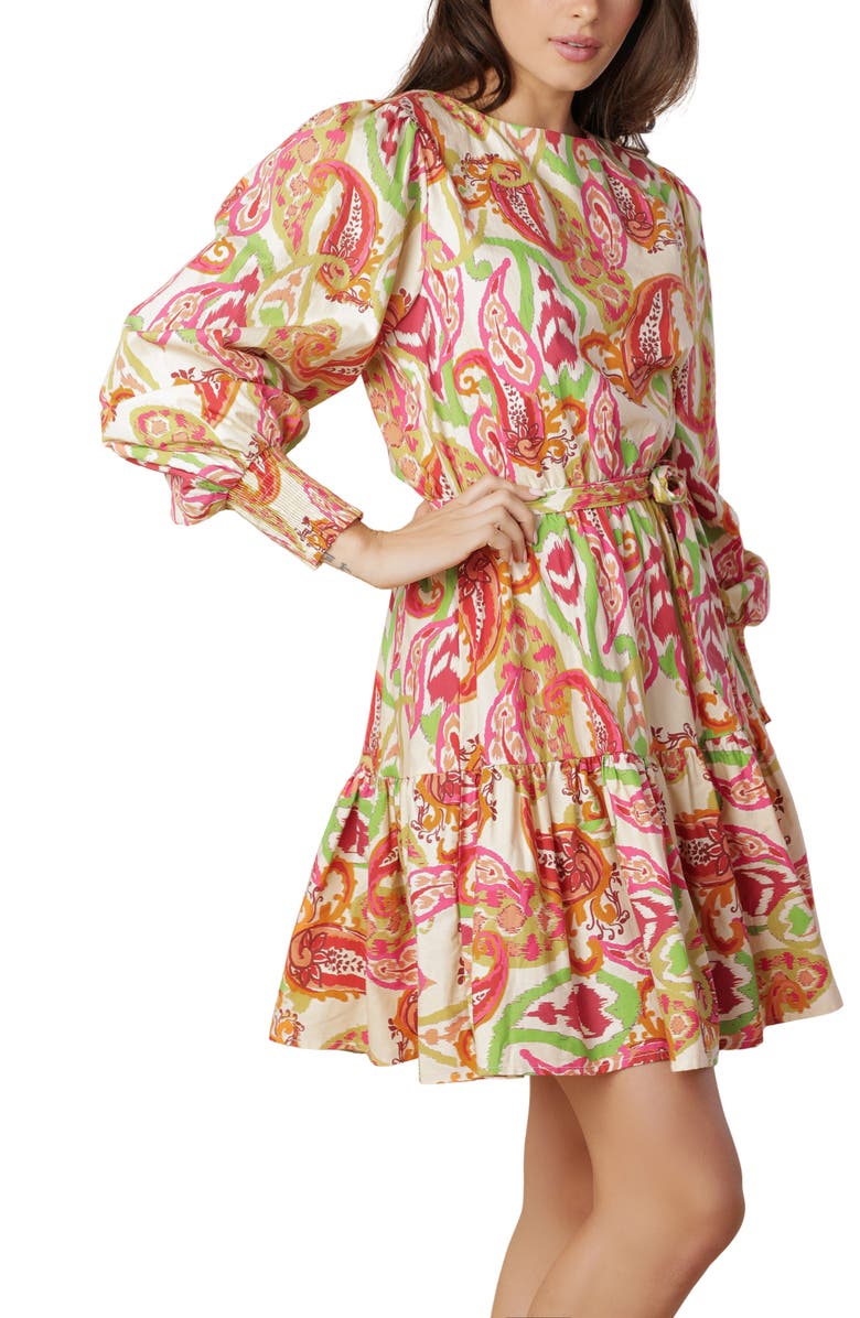 FLYING TOMATO Long Sleeve Fit & Flare Minidress, Alternate, color, Ivory