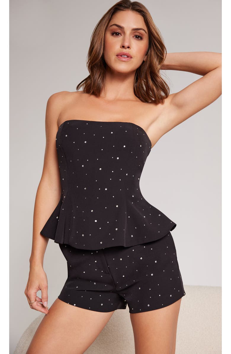 Generation Love Beverly Crystal Crepe Bustier, Alternate, color, Black