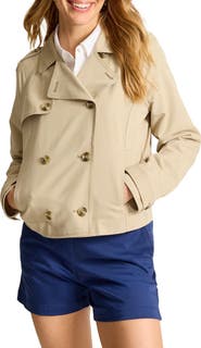 Tommy Bahama Crop Double Breasted Trench Coat