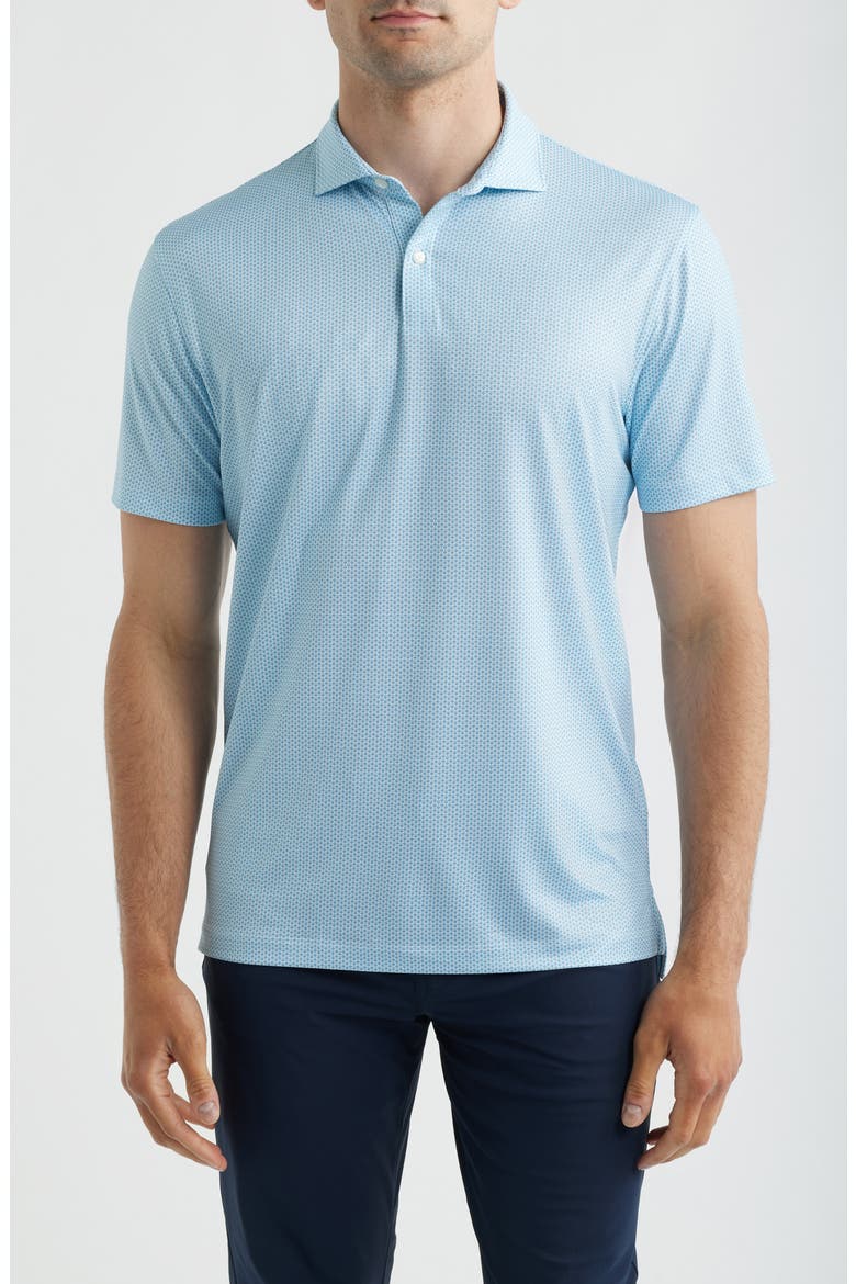 Darts Microprint Performance Jersey Polo, Main, color, CABANA BLUE