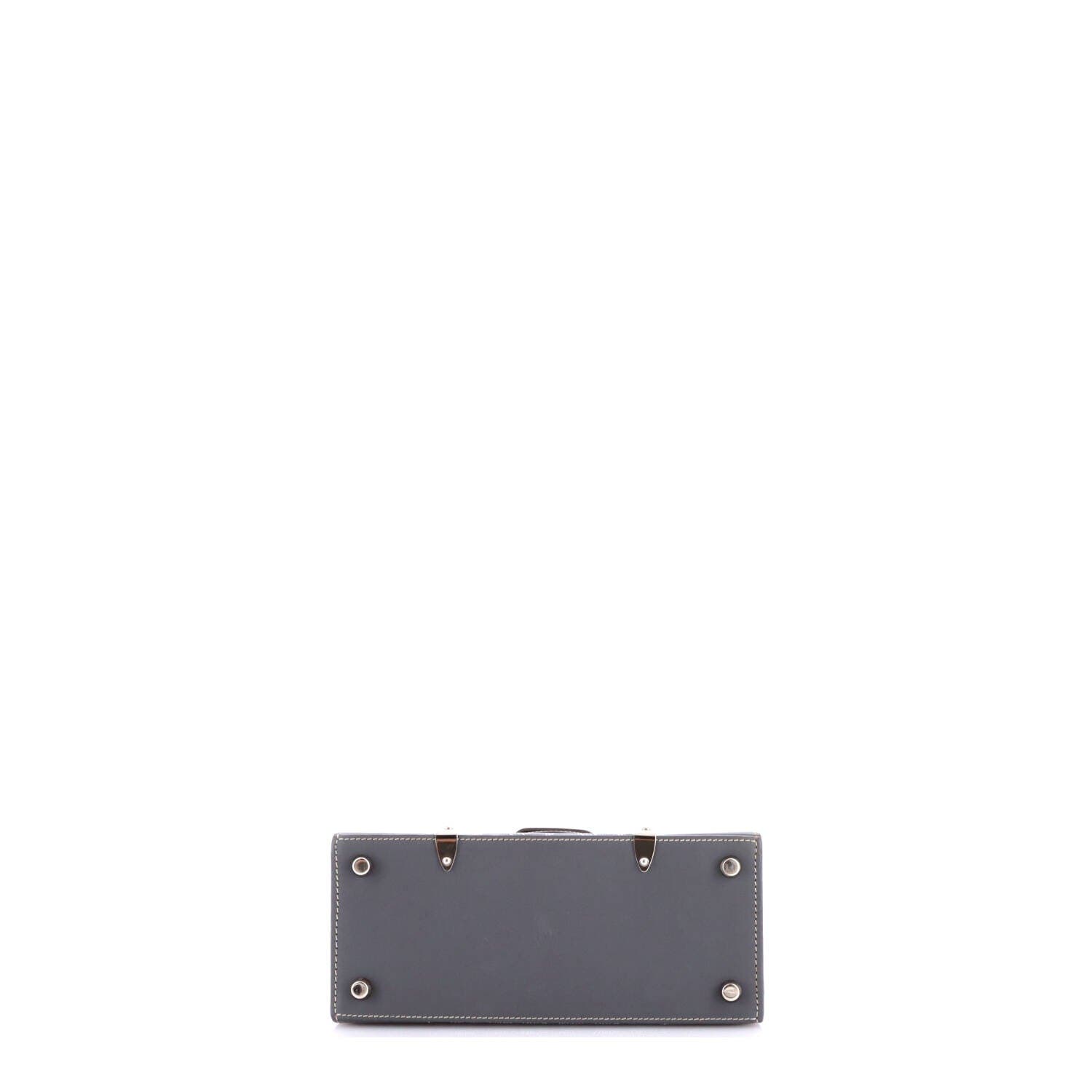Structured Saigon Top Handle Bag Coated Canvas with Leather Mini, Alternate, color, Gray