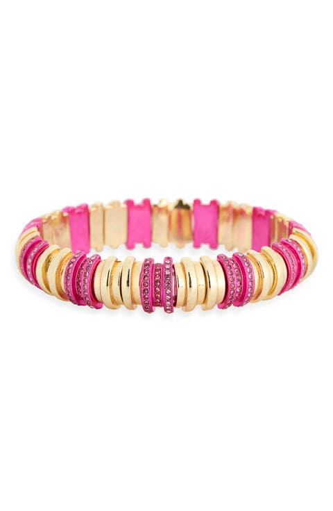 Two-Tone Ombré Cubic Zirconia Stretch Bracelet