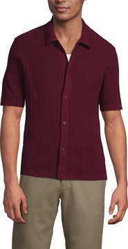 Lands' End Short Sleeve Lightweight Button Through Polo