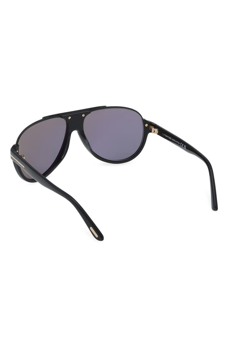 TOM FORD Dimitry 59mm Polarized Aviator Sunglasses, Alternate, color, Shiny Black / Smoke