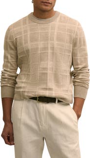 Brooks Brothers Plaid Texture Cotton Sweater