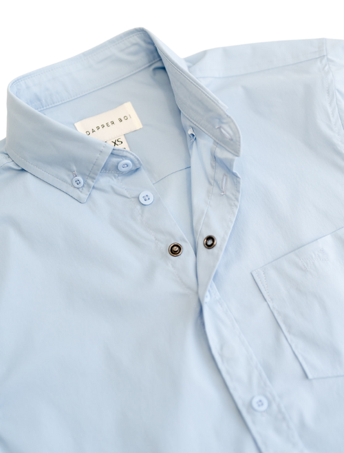 Dapper Boi Light Blue Essential Long Sleeve Button-up In Light Blue