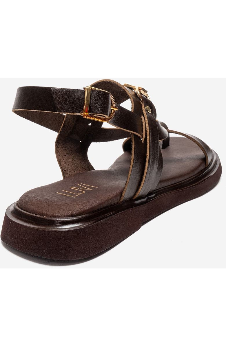 Forever & Always Shoes Fabiana Leather Thong Sandal, Alternate, color, Brown