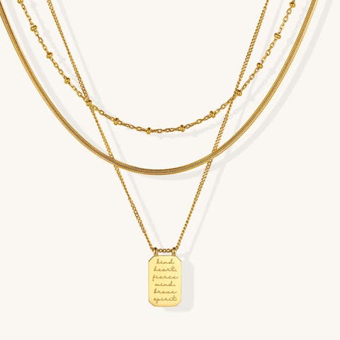 Kind Heart, Fierce Mind, Brave Spirit - Layered Necklace