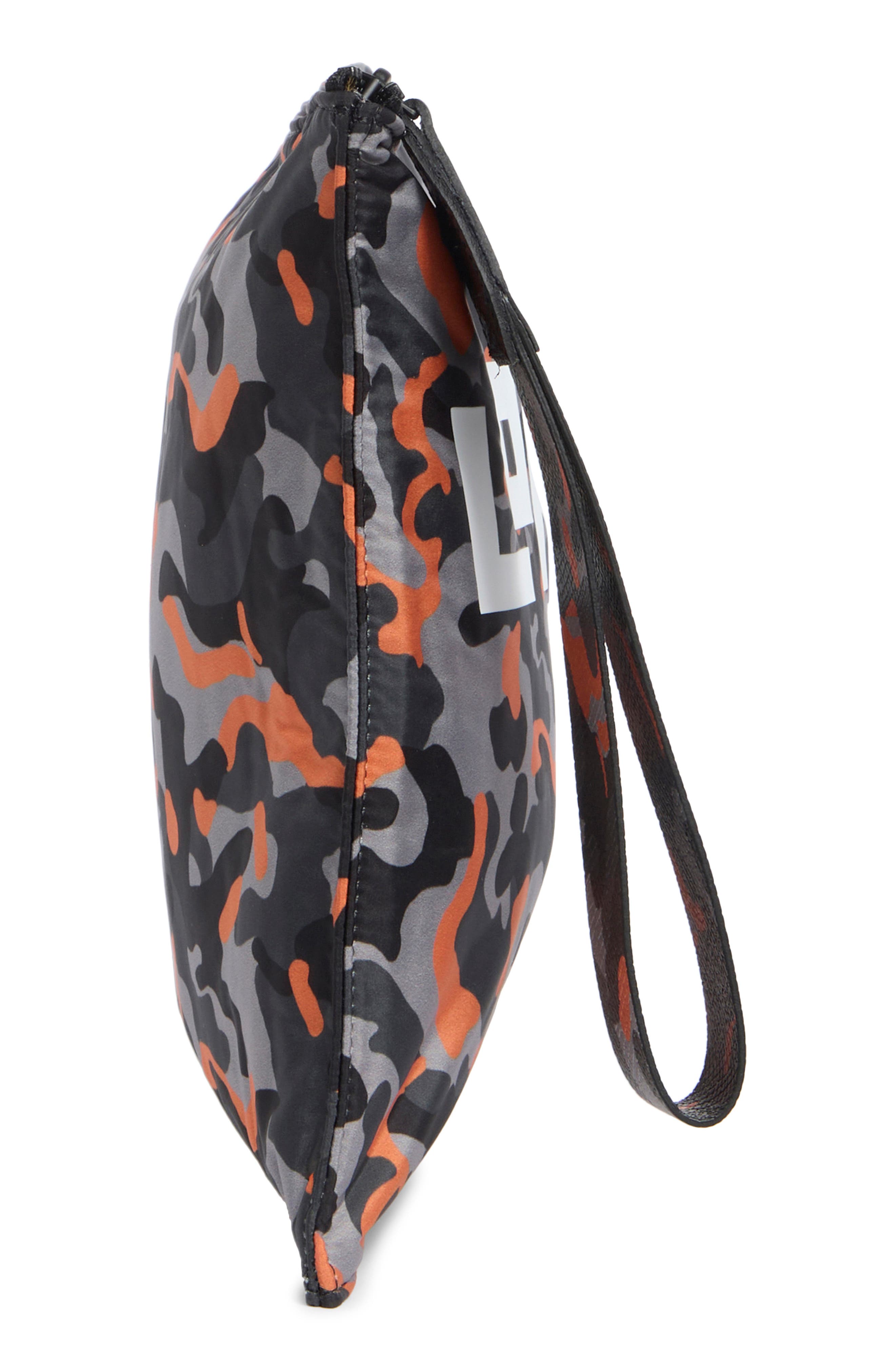Longchamp Camo Top Zip Wrislet, Alternate, color, Cement