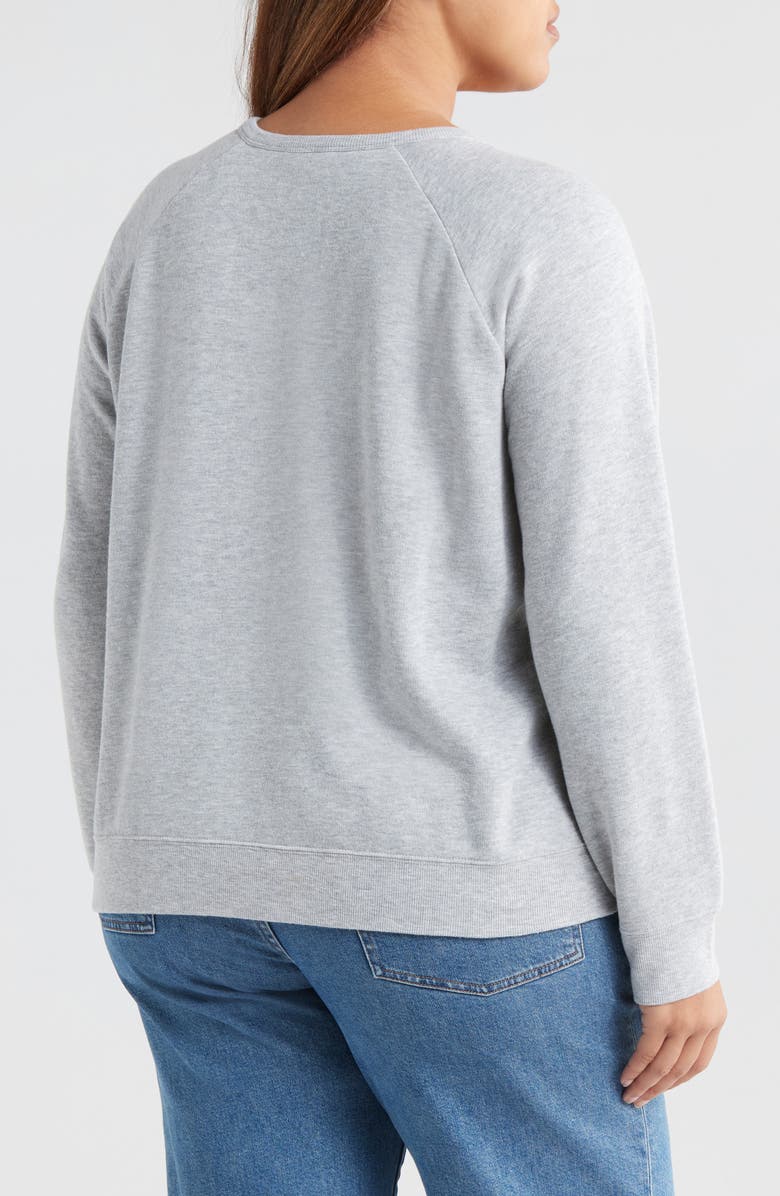 Caslon<sup>®</sup> Merry Appliqué Sweatshirt, Alternate, color, Grey Heather Merry Graphic