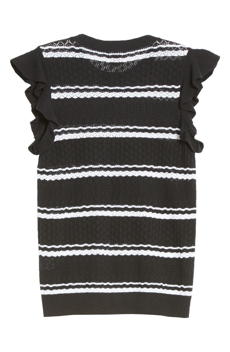 Halogen<sup>®</sup> Stripe Flutter Sleeve Pointelle Pullover, Alternate, color,