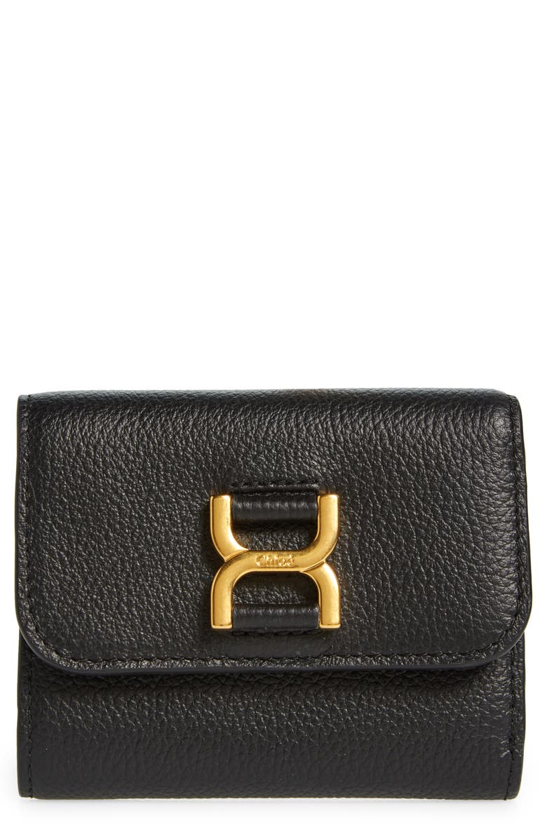 Chloé Marcie Leather Trifold Wallet, Main, color,
