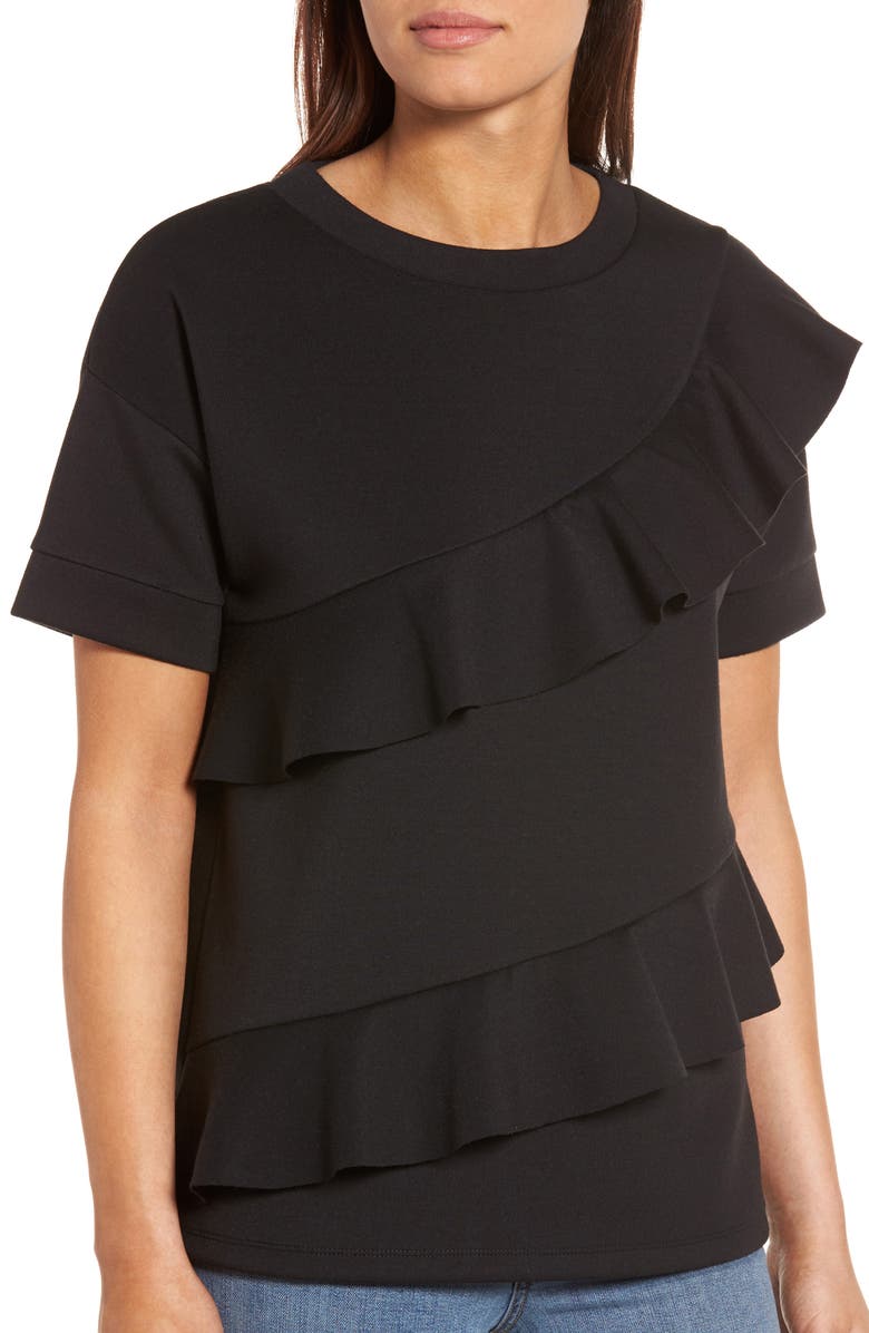 Halogen<sup>®</sup> Ruffle Front Neopene Sweatshirt, Alternate, color, 