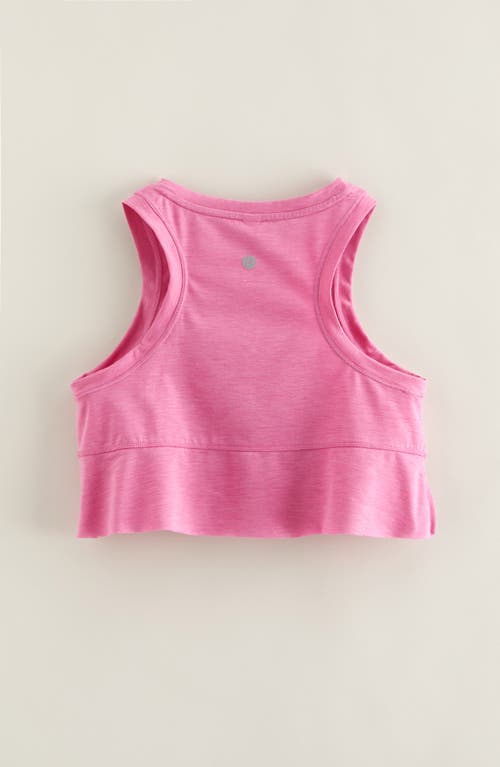 Shop Zella Girl Kids' Freetime Side Slit Tank Top In Pink Rosebud