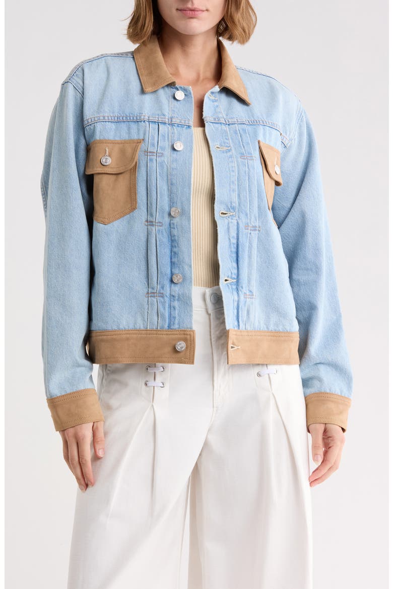 The Dynamic Duo Denim Jacket, Main, color, FEW AND FAR BETWEEN