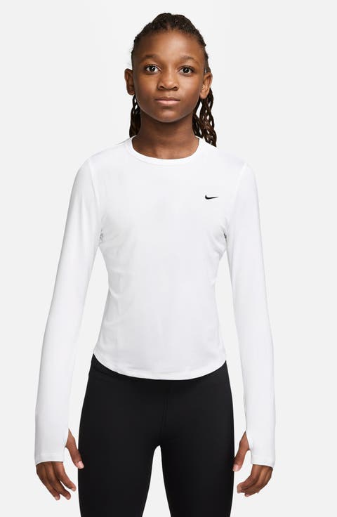 Kids' Dash Logo Dri-FIT Long Sleeve Graphic T-Shirt