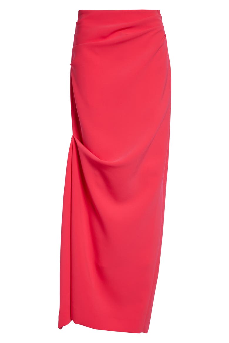 Asymmetric Drape Satin Evening Skirt, Alternate, color, WATERMELON