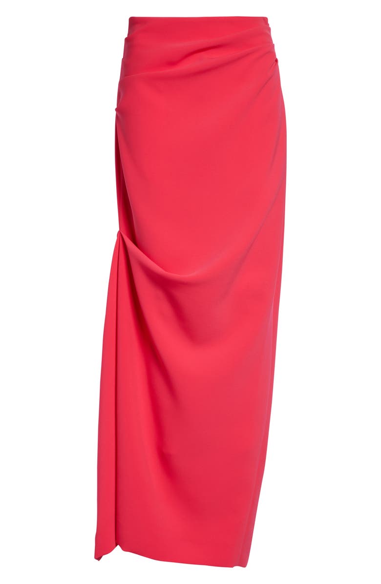 Christopher John Rogers Asymmetric Drape Satin Evening Skirt, Alternate, color, Watermelon