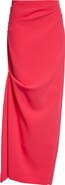 Christopher John Rogers Asymmetric Drape Satin Evening Skirt