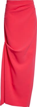 Christopher John Rogers Asymmetric Drape Satin Evening Skirt