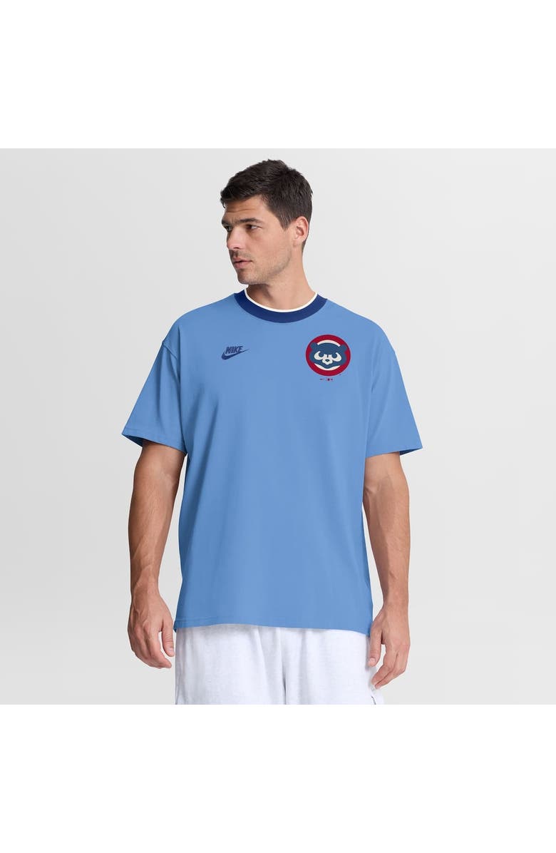 Nike Men's Nike Light Blue Chicago Cubs Cooperstown Collection Ringer T-Shirt, Main, color, Light Blue