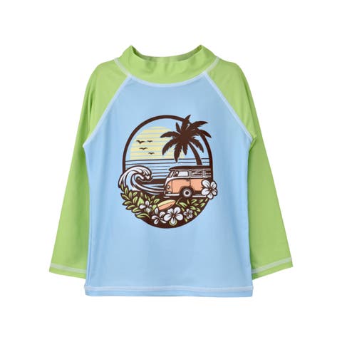 Sustainably Made UPF 50+ Kids' Graphic Rash Guard Swim Top