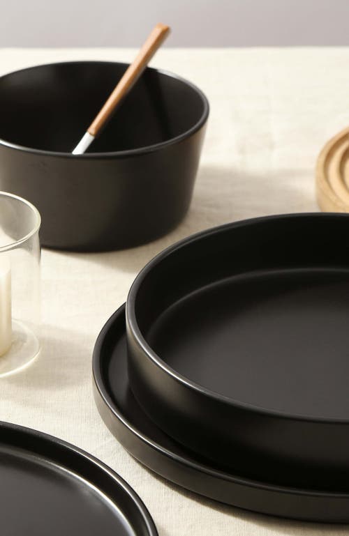 Stone Lain Celina Stoneware 12-piece Dinnerware Set, Cereal And Dinner Bowls In Black